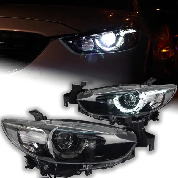 Mazda 6 Atenza LED Headlight 2013-2016 Mazda6 LED DRL Hid Head Lamp Angel Eye Bi Xenon