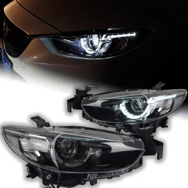 Mazda 6 Atenza LED Headlight 2013-2016 Mazda6 LED DRL Hid Head Lamp Angel Eye Bi Xenon