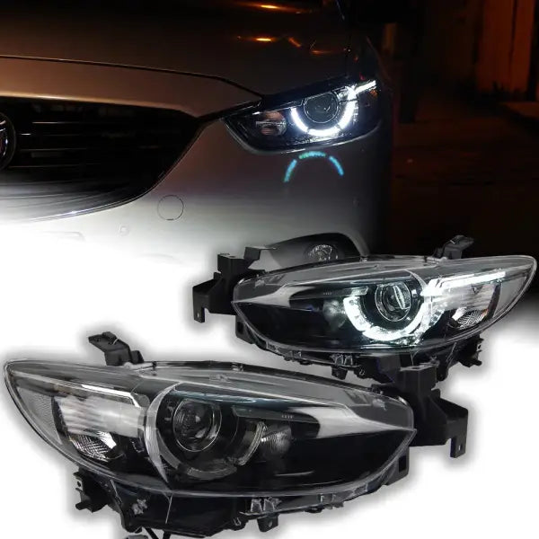 Mazda 6 Atenza LED Headlight 2013-2016 Mazda6 LED DRL Hid Head Lamp Angel Eye Bi Xenon