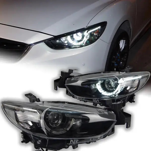 Mazda 6 Atenza LED Headlight 2013-2016 Mazda6 LED DRL Hid Head Lamp Angel Eye Bi Xenon