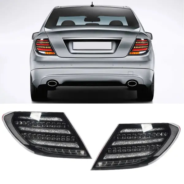 Car Fog Light Car Rear Brake Light Maybach LED Tail Light Rear Lamp Replacement for Benz C‑Class Sedan W204 2008 to 2014