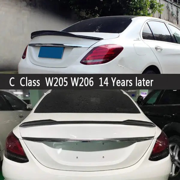 For Mercedes Benz C Class W205 W206 Dry Carbon Fiber Spoiler Shunt Rear Tail Fins Duckbill Car Wing Retrofit the Rear Wing