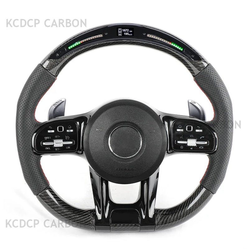 For Mercedes Benz a E S C G Class W205 W204 W212 W211 W213 E300 W218 Old Model Upgrade New Model LED Carbon Fiber Steering Wheel
