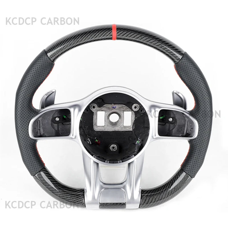 For Mercedes Benz GTR GT C63 A45 S63 S65 G500 G63 E63 GLE63 GLC63 W205 W222 W213 LED Carbon Fiber Steering Wheel