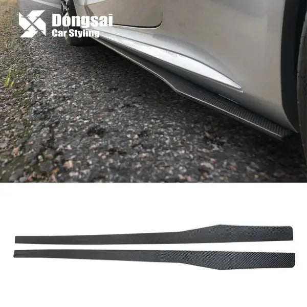 For Mercedes Benz W205 C63 W213 E63 Add Carbon Fiber Side Bumper Extension Lips Side Skirts 2014+