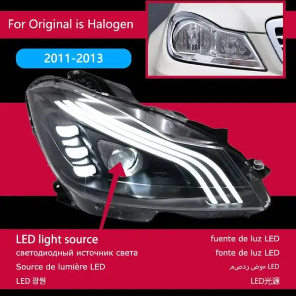 MERCEDES C CLASS W204 LED Headlight Projector Lens