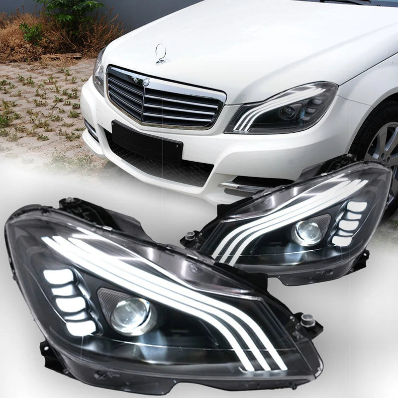 Head Lamp for Benz W204 LED Headlight Projector Lens 2011-2013 C200 C260 Front DRL Signal Automotive