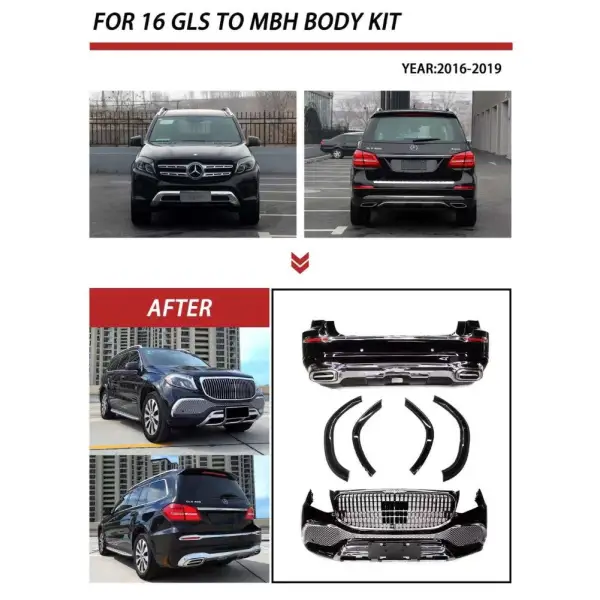 MERCEDES GLS W166 UPGRADED BODYKIT MAYBACH STYLE 2016 - 2019