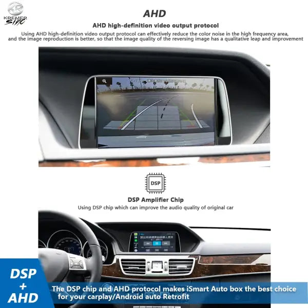 Mirror Link Wireless Apple Carplay Androidauto Retrofit for Mercedes-Benz E Class GLE Ksmart Auto W212 W211 W210 W124 W207 W292