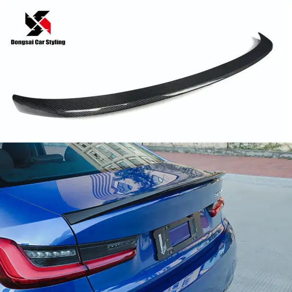 MP Style Dry Carbon Fiber Rear Trunk Lip Tail Wing Ducktail Spoiler for BMW 3 Series G20 320I 335I G80 M3 CS 2019+