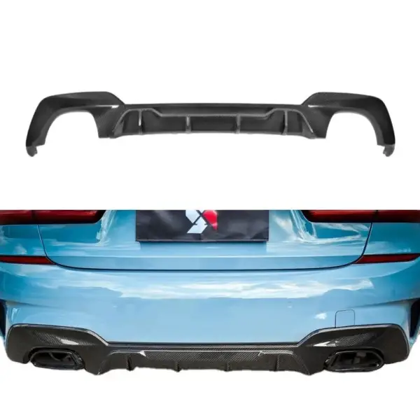 MP Type Dry Carbon Fiber Rear Bumper Lip Diffuser for BMW 3 Series G20 G28 2020-IN
