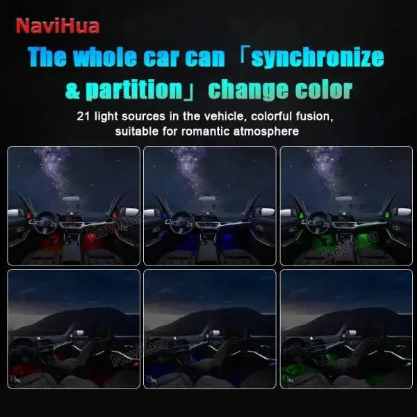 Multi Color Atmosphere Lampled Interior Multicolor RGB Car