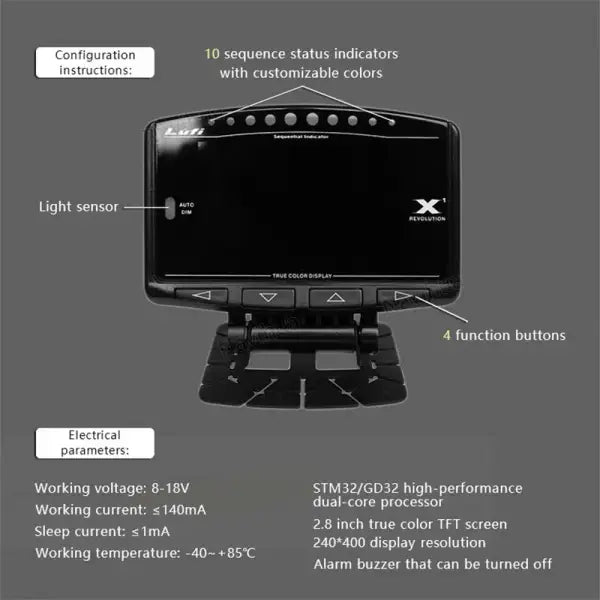 Multifunction Digital Gaugge Meter Prodisplay OBD Car Smart Upgrade X1 Series Digital Auto Meter Series