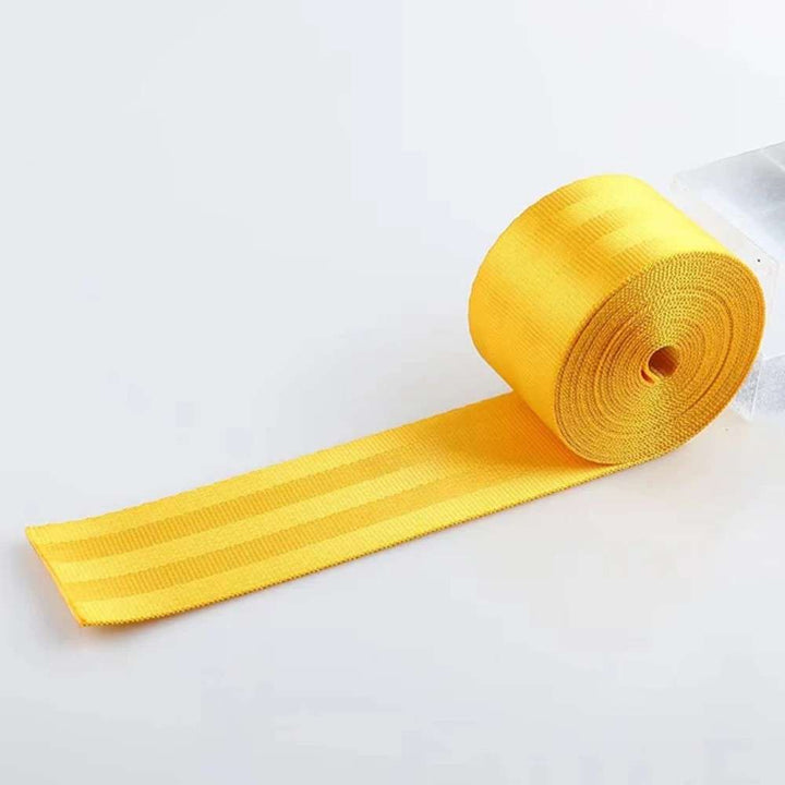 Car Craft Color Nylon Webbing Racing Safety Concise Design Ribbon Strap Sport Racing Safety Seat Belt Universal 4.8 Cm Wide 3.6m Long Golden - CAR CRAFT INDIA