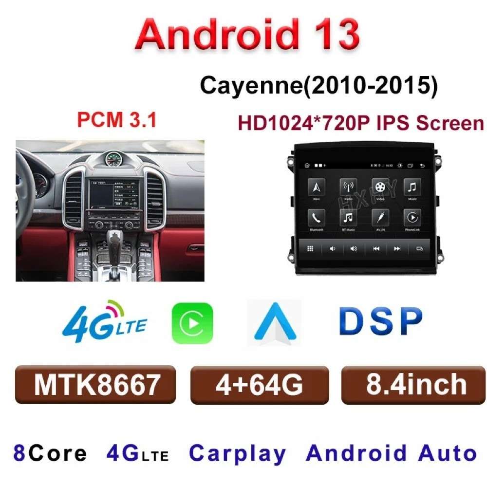 Car Craft Compatible With Porsche Cayenne 2010-2015 Android Multimedia Infotainment Touchscreen Dvd Player Wireless Carplay Android Auto 4gb +64gb 8.4 Inch Pcm 3.1 CC-8429 - CAR CRAFT INDIA