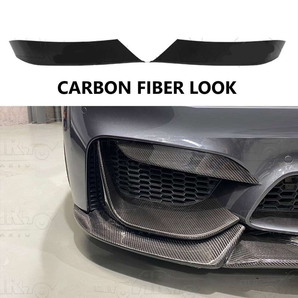 Car Craft Compatible With Bmw 3 Series F80 F82 2012-2018 M3 M4 Front Bumper Lip Splitter Skirts Fog Air Vent Trim Ar-bm-0183 Cf Carbon Fiber Look - CAR CRAFT INDIA