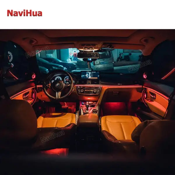 Navihua Car Interior Strip Atmosphere Light Decorative Ambient Light Kit Neon Wire RGB LED Strip for BMW 1 Series 2017-2023