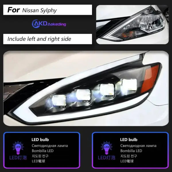 Nissan Sylphy Sentra LED Headlight 2016-2019 DRL Hid Option