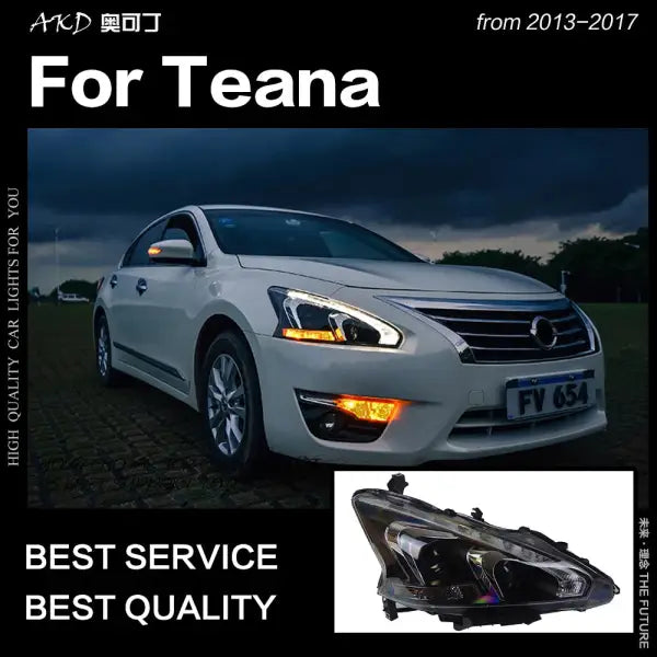 Nissan Teana Headlights 2013-2017 Altima LED Headlight DRL Hid Option Head Lamp Angel Eye Beam