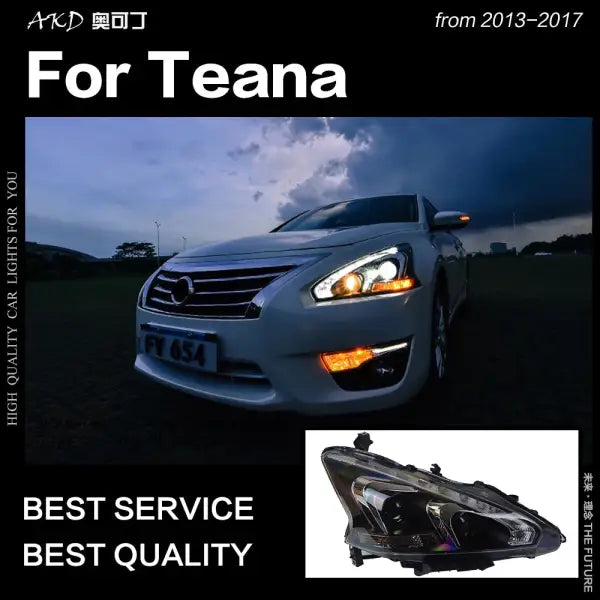 Nissan Teana Headlights 2013-2017 Altima LED Headlight DRL Hid Option Head Lamp Angel Eye Beam