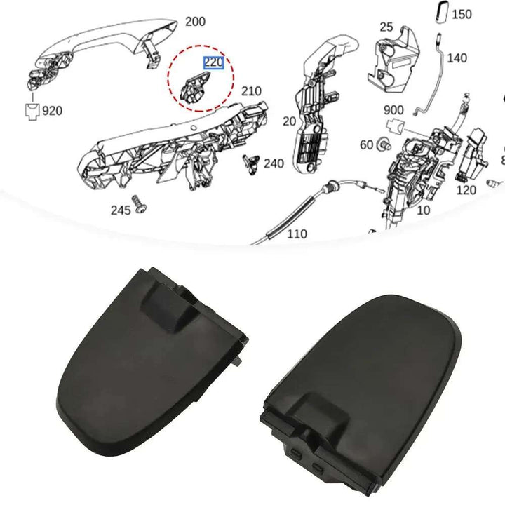 Car Craft Compatible With Mercedes Benz A B C E S Gla Glc Cla Gle Gls Class W177 W247 W118 W205 W222 W223 W253 W254 W213 2015+ Exterior Door Pull Handle Fixed Base Buckle Cap Cover 997602500 Left CC-8466 - CAR CRAFT INDIA