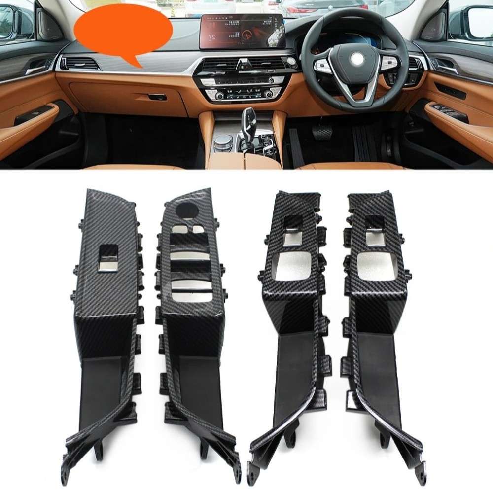 Car Craft Compatible With Bmw 6 Series Gt G32 2017-2022 Interior Door Pull Handle Armrest Panel Window Switch Cover 51417466317-1 51417466310-1 51427466779-1 51427466780-1 Carbon Fiber Model B High - CAR CRAFT INDIA