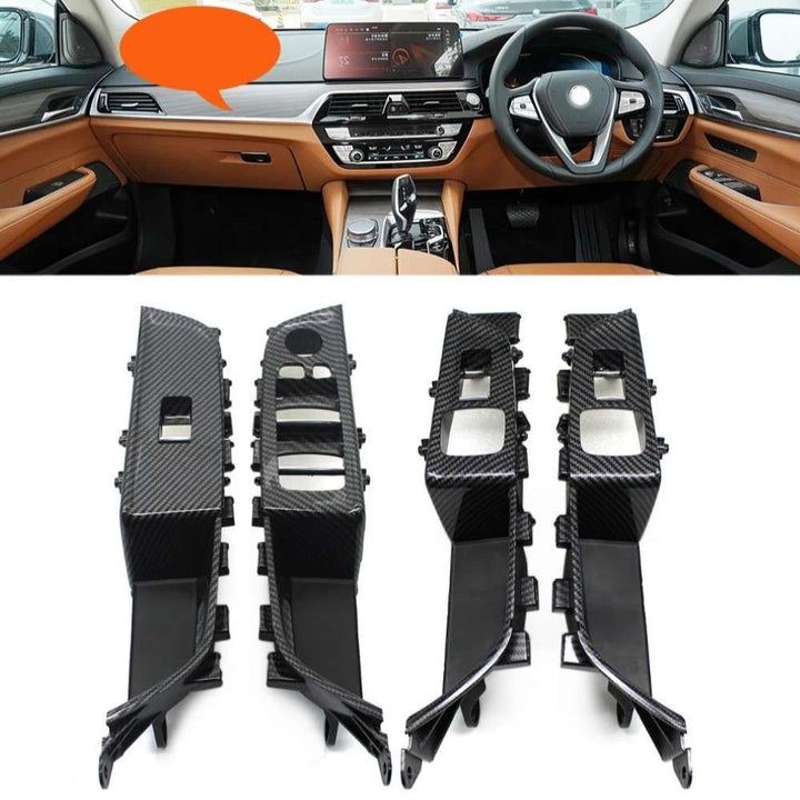 Car Craft Compatible With Bmw 6 Series Gt G32 2017-2022 Interior Door Pull Handle Armrest Panel Window Switch Cover 51417466317-1 51417466310-1 51427466779-1 51427466780-1 Carbon Fiber Model B High - CAR CRAFT INDIA