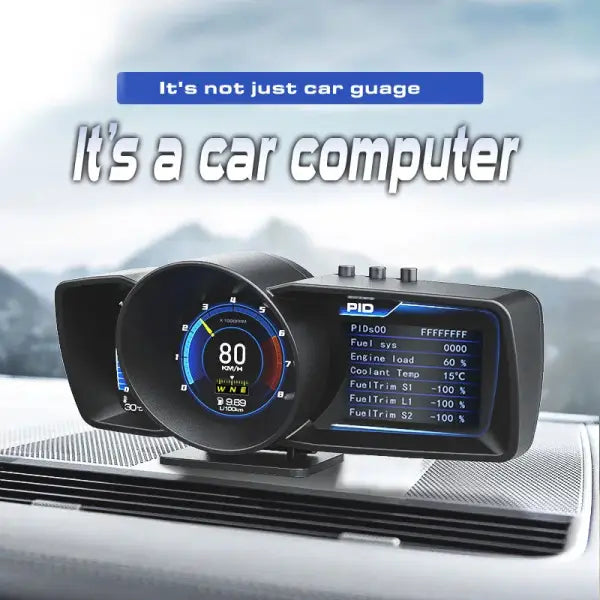 OBD2 Lufi XF Boost Water Temp Car Gauge Digital Oil Temp Speed Tachometer Ext Temp Volts Alarm Clock Multifunction Meter