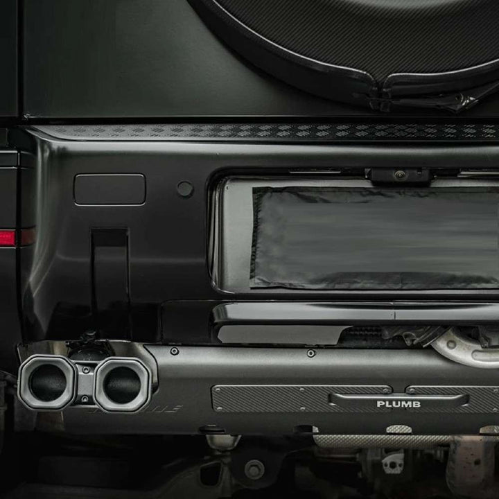 Car Craft Compatible With Range Land Rover Defender 2020-2025 Plumb M-one Rear After Lip Diffuser Guard Exhaust Pipe Four Outlet Tailpipe Retrofit Dry Carbon Fibe Plumb-011 - CAR CRAFT INDIA