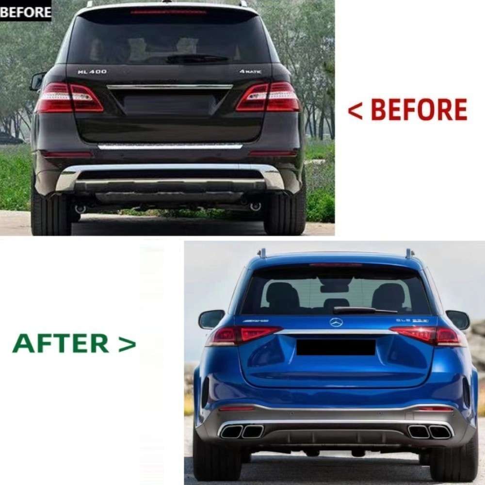 Car Craft Compatible With Mercedes Benz Ml Gle W166 2012-2019 Upgrade Facelift Covert To 2023+ Gle63 Lci Amg Bodykit Bumper Grill Diffuser Headlight Taillight Hood Fender After Lip 1:1 - CAR CRAFT INDIA