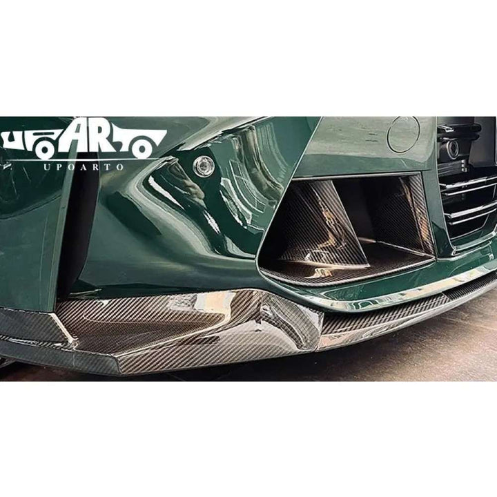 Car Craft Compatible With Bmw 3 Series G80 G82 2020+ M3 M4 Front Bumper Lip Splitter Skirts Fog Lamp Air Vent Trim Cover Ar-bm-0251 Cf Carbon Fiber Look - CAR CRAFT INDIA