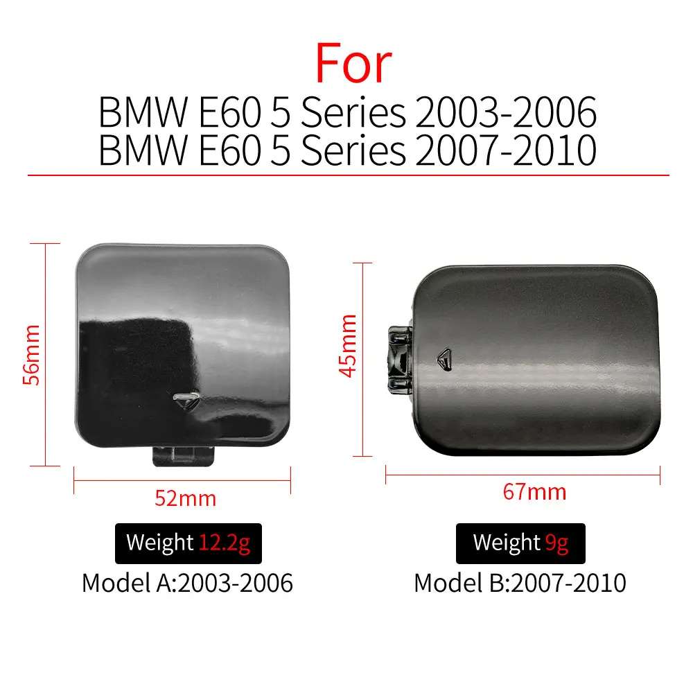 Car Craft Compatible With Bmw 5 Series E60 2003-2009 Rear Bumper Tow Hook Towing Tochan Trailer Cover 51117111787 Model A Unpainted CC-8096 - CAR CRAFT INDIA