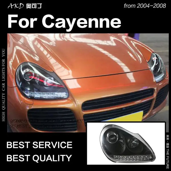 Porsche Cayenne Headlights 2004-2008 Cayenne LED Headlight DRL High Low Beam Xenon Head Lamp
