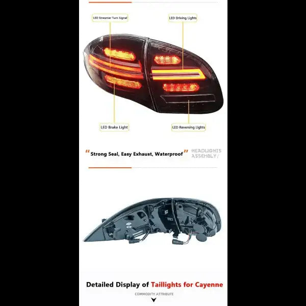 Porsche Cayenne Tail Lights 2011-2014 Cayenne LED Tail lamp