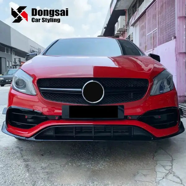 PP Material Front Bumper Lip Chin Spoiler Winglet Splitter for Mercedes Benz a Class W176 A45 AMG 2012+