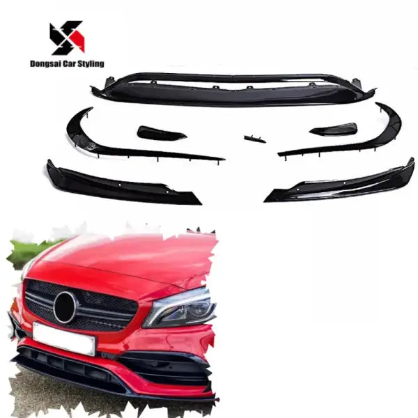 PP Material Front Bumper Lip Chin Spoiler Winglet Splitter for Mercedes Benz a Class W176 A45 AMG 2012+