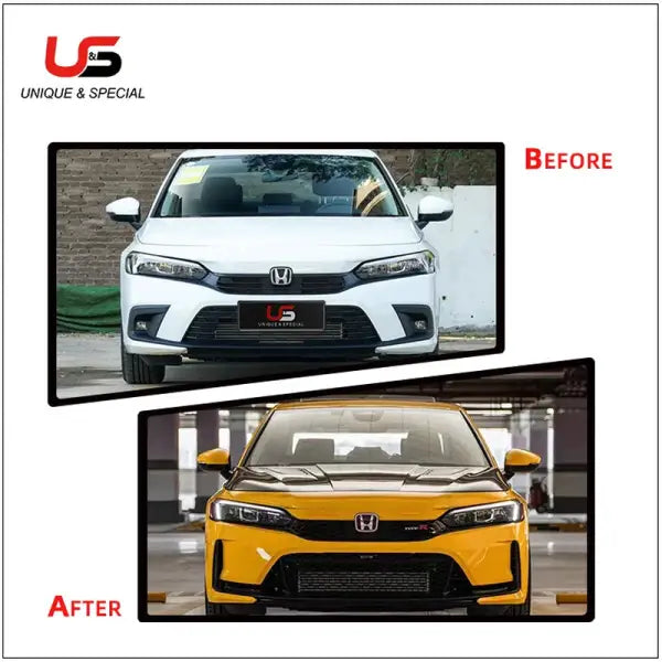 PP Plastic Car Bumper GEN 11 Car Grills Spoiler 2022 for Honda Civic Sedan Grille Type R Front Bumper TR Grille