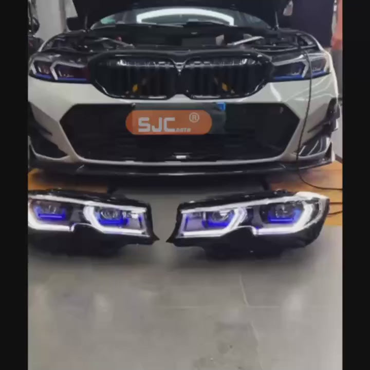 Car Craft Compatible With Bmw 3 Series G20 2019-2022 Car Front Upgraded Head Light Lamp Xenon Headlight Retrofit Upgrade Modified Led Drl Hid Laser Style With Yelllow Drl