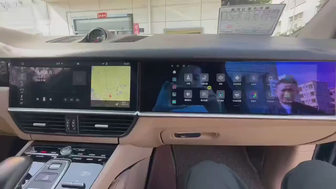 Car Craft Compatible With Porsche Cayenne 2010-2017 Dual Screen Android 14 Multimedia Video Player Gps Navigation 4g Wifi 360 Infotainment Touchscreen Dvd Player Wireless Carplay Android Auto 12.3"
