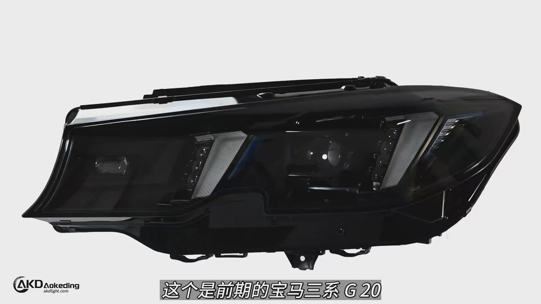Car Craft Compatible With Bmw 3 Series G20 Lci 2023-2025 Car Front Upgraded Head Light Lamp Xenon Headlight Retrofit Upgrade Modified Led Drl Hid Snake Style With Yelllow Drl
