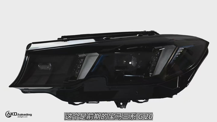 Car Craft Compatible With Bmw 3 Series G20 Lci 2023-2025 Car Front Upgraded Head Light Lamp Xenon Headlight Retrofit Upgrade Modified Led Drl Hid Snake Style With Yelllow Drl