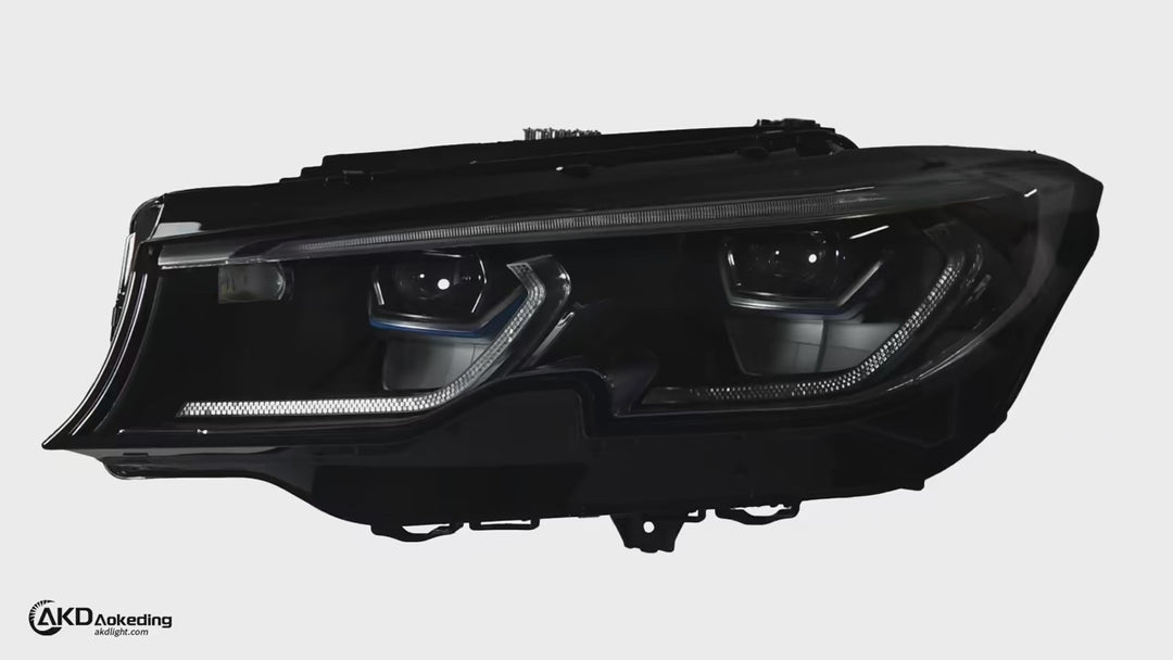 Car Craft Compatible With Bmw 3 Series G20 2019-2022 Car Front Upgraded Head Light Lamp Xenon Headlight Retrofit Upgrade Modified Led Drl Hid Laser Style With Yelllow Drl