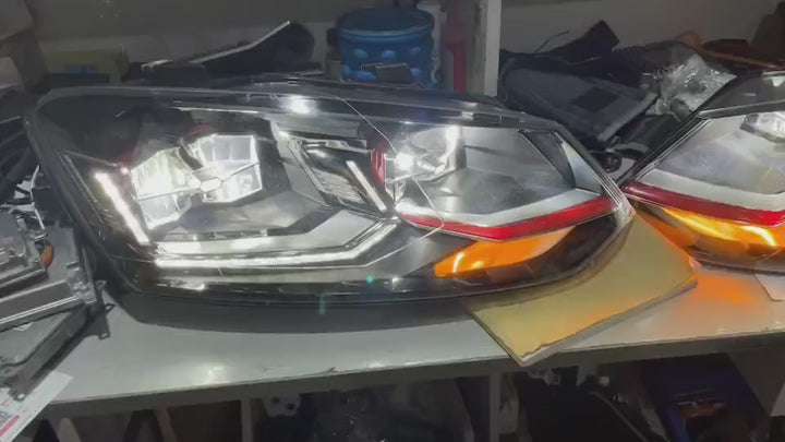 Volkswagen 2011-2023 Polo Vento Gti Style Headlights Red Line Polo Led Headlights OEM USED without module and blaster