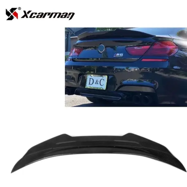 PSM Type Dry Carbon Fiber Spoiler Ducktail Rear Trunk Lip Tail Wing for BMW 6 Series F06 F12 F13 M6 2012-2017
