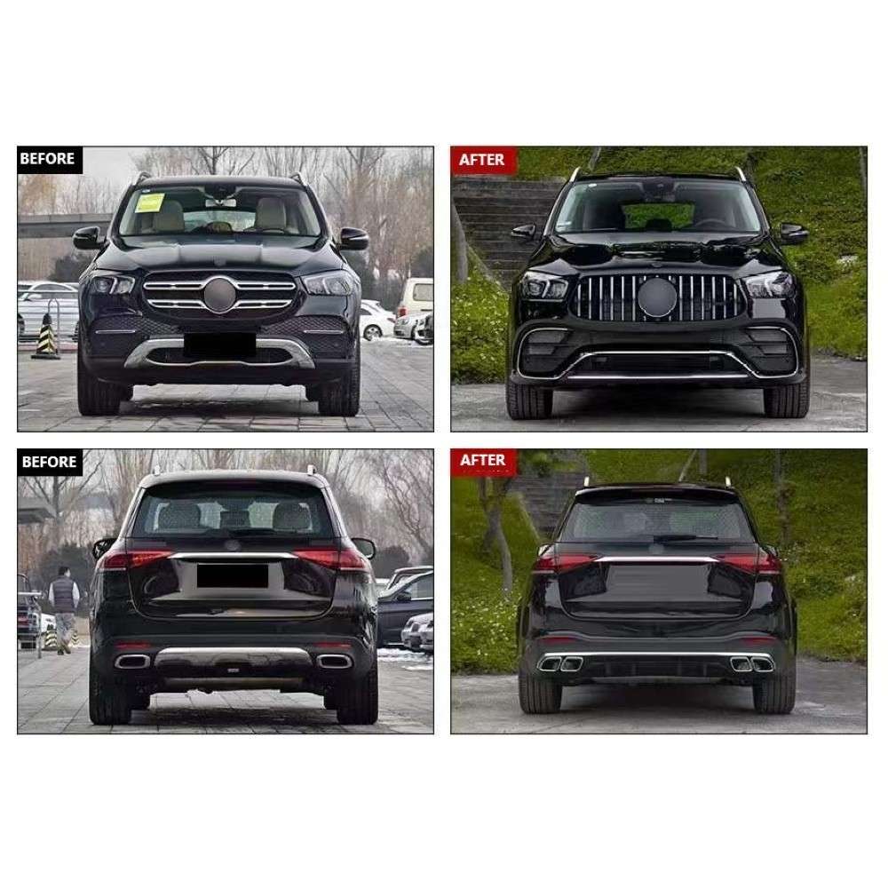 Car Craft Compatible With Mercedes Benz Gle W167 2020-2025 Upgrade Facelift Covert To Gle63 Amg Bodykit Bumper Grill Diffuser After Lip 1:1 - CAR CRAFT INDIA