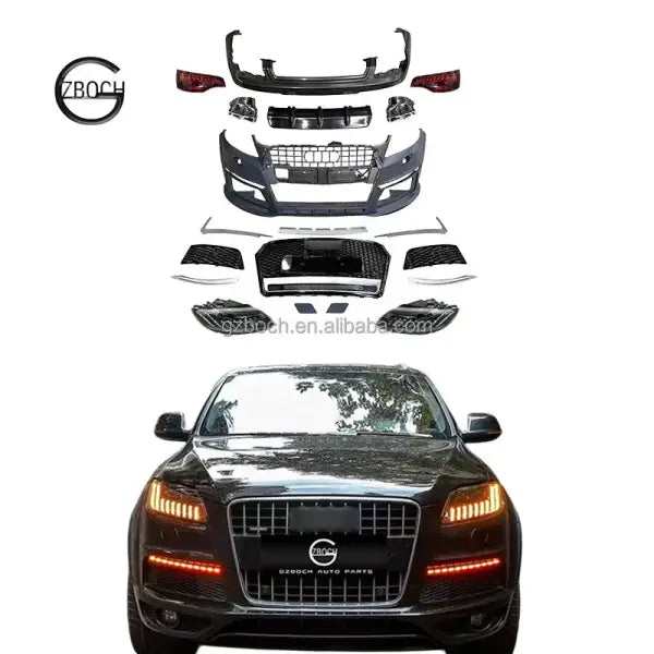 Q7 Car Bumper for 2007+ Audi Q7 SQ7 Upgrade RSQ7 Front Car Bumper Car Grille Q7 Bodykit Taillights for Audi Q7 Headlights