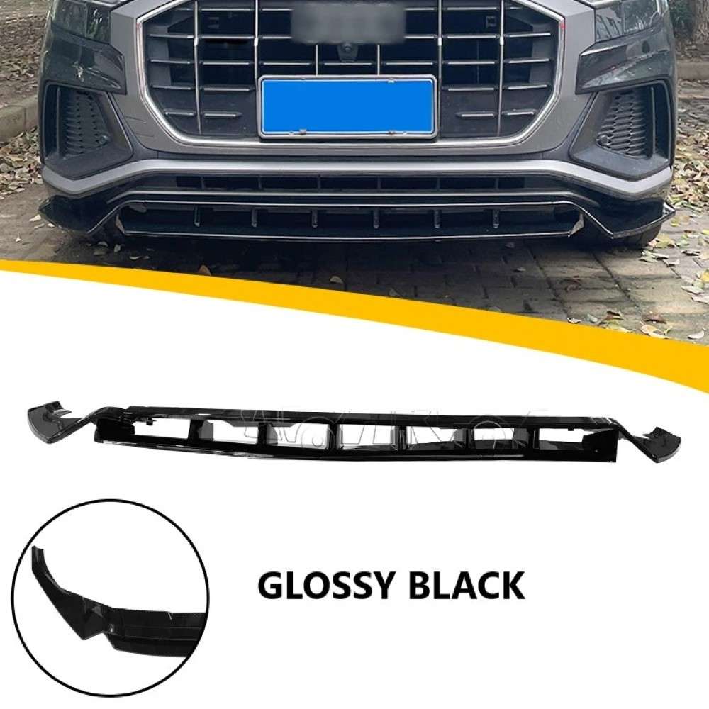 Car Craft Compatible With Audi Q8 2018-2023 S Line Front Bumper Lip Splitter Skirts 4 Part Ar-audi-078 Gb Glossy Black - CAR CRAFT INDIA