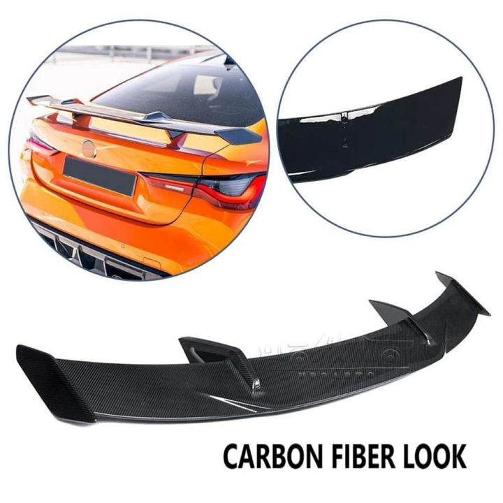 Car Craft Compatible With Bmw M4 Coupe 2021-2024 G80 G82 M3 M4 Rear Trunk Wing Boot Spoiler Lip Splitter Skirt Mp Style Usa Ar-bm-0129 Cf Carbon Fiber Look - CAR CRAFT INDIA