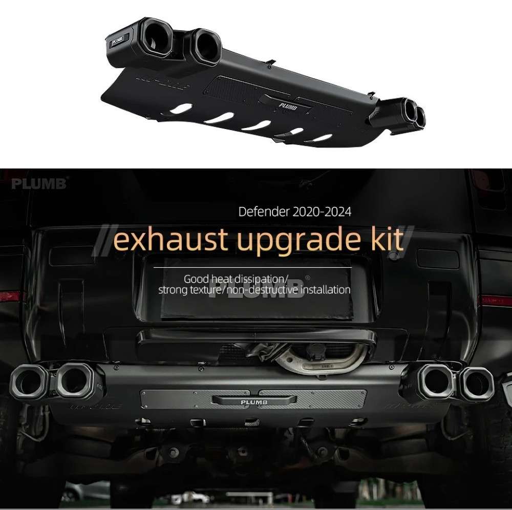 Car Craft Compatible With Range Land Rover Defender 2020-2025 Plumb M-one Rear After Lip Diffuser Guard Exhaust Pipe Four Outlet Tailpipe Retrofit Dry Carbon Fibe Plumb-011 - CAR CRAFT INDIA