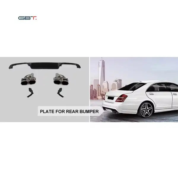 Quality Rear Bumper Plate Exhaust Pipe Suitable for 2008-2012 Mercedes Benz S Class S65 Model